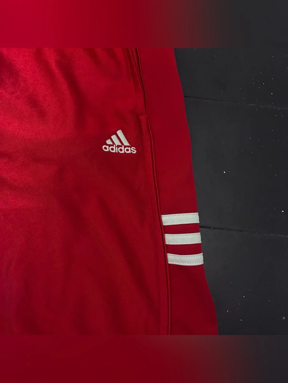 Adidas Red White 3 Stripe Gym Training Shorts Mens Large Baggy Loose VTG Y2K